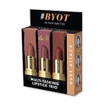 Buy Iba Multi-Tasking Lipstick Trio - Nude Attack (Lipstick, Blush, Contour) M15 Cinnamon Chai, M19 Nude and M02 Mocha Shot - Purplle