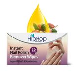 Buy HipHop Skincare Instant Nail Polish Remover Wipes with Argan Oil and Vitamin E, Acetone and Acetate Free, Cleans Up To 20 Nails (30 Wipes) - Purplle