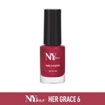 Buy NY Bae Hustlin' Nail Lacquer - Her Grace 6 (6 ml) | Red | Glossy Finish | Rich Pigment | Chip-proof | Long lasting | Cruelty Free - Purplle