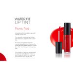 Buy The Face Shop Water Fit Lip Tint Picnic Red, 5 gm | Multipurpose 3-in-1 Lip Tint | Hydrating, Transfer proof, Long Lasting, Non greasy, Matte Finish - Purplle