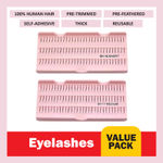 Buy GlamGals HOLLYWOOD-U.S.A Stylish Black Soft Thick Reusable Human Hair False Eye Lashes -COMBO (SH16+SH17) - Purplle