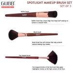 Buy GUBB Spotlight Kit Set Of 3 Makeup Brushes (Blush Brush, Fan Brush & Buffer Brush) - Purplle