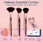 Buy GUBB Makeup Essentials Combo - Professional Beauty Blender, Eyelash Curler Rose Gold, Eyelash Set, Powder Brush, Fan Brush & Blush Brush - Purplle