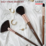 Buy GUBB Daily Stroke Kit Set Of 4 (Fan Brush, Blush Brush, Eyeshadow Brush & Makeup Wedges) - Purplle