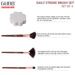 Buy GUBB Daily Stroke Kit Set Of 4 (Fan Brush, Blush Brush, Eyeshadow Brush & Makeup Wedges) - Purplle