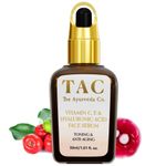 Buy TAC - The Ayurveda Co.10% Vitamin C Face Serum With 2% Hyaluronic Acid For Face Brightening, Toning, Glowing Skin | Highly Effective Vit C Serum For Men & Women - 30Ml - Purplle