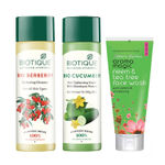 Buy Aroma Magic Neem & Tea Tree Face Wash (100 ml) & Biotique Bio Berberry Hydrating Cleanser (120 ml) &Biotique Bio Cucumber Pore Tightening Toner With Himalaya Waters (120 ml) - Purplle