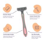 Buy Sanfe Shea Butter Body Razor for Women's Hair Removal - Pack of 3 Protective Sleeve & Anti-Slip Grip - Purplle