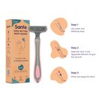 Buy Sanfe Shea Butter Body Razor for Women's Hair Removal - Pack of 3 Protective Sleeve & Anti-Slip Grip - Purplle