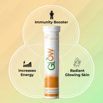Buy Glow Glutathione 2 in 1 Dermatologist Formulated Japanese L-Glutathione 500 mg + Vitamin C 1000 mg, Antioxidant for Skin Glow, Immune Booster, Detoxifier, 60 Sugar Free Effervescent Tablets (Orange Flavour Drink) - Purplle