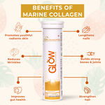 Buy GLOWGLUTATHIONE Glow Collagen 1000 1st Collagen Peptides (Hydrolyzed) 1000mg Effervescent High Absorption Pineapple Flavour 60 Tablets for Skin, Thick Hair, Stronger Nails and Joints - Purplle