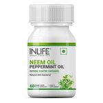 Buy INLIFE Neem Oil 350mg with Peppermint Oil 150mg for Digestive Health & Skin, Hair Care Supplement, Enteric Coated Capsules – 60 Liquid Filled Vegetarian Capsules - Purplle