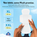 Buy PLUSH Ultra-Thin XXL Sanitary Pads for Women, 12 Pcs | For Light-Medium Flow | 2 Panty Liners | 100% Rash-Free | Pure U.S. Cotton Sanitary Napkins - Purplle