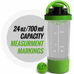 Buy MuscleXP Gym Power XP Shaker 100 % Leakproof Guarantee Shaker Blender 700 ml with Compartment, For Protein, Pre Workout and BCAAs, BPA Free Material Sipper Bottle (Tranparent & Green) - Purplle