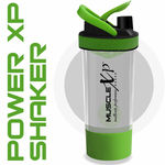 Buy MuscleXP Gym Power XP Shaker 100 % Leakproof Guarantee Shaker Blender 700 ml with Compartment, For Protein, Pre Workout and BCAAs, BPA Free Material Sipper Bottle (Tranparent & Green) - Purplle