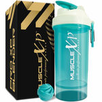 Buy MuscleXP Gym Shaker PRO XP Blender 100 % Leakproof Guarantee Shaker Blender 650 ml with Compartment, For Protein, Pre Workout and BCAAs, BPA Free Material Sipper Bottle (Sea Green) - Purplle