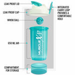 Buy MuscleXP Gym Shaker PRO XP Blender 100 % Leakproof Guarantee Shaker Blender 650 ml with Compartment, For Protein, Pre Workout and BCAAs, BPA Free Material Sipper Bottle (Sea Green) - Purplle