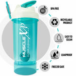 Buy MuscleXP Gym Shaker PRO XP Blender 100 % Leakproof Guarantee Shaker Blender 650 ml with Compartment, For Protein, Pre Workout and BCAAs, BPA Free Material Sipper Bottle (Sea Green) - Purplle