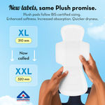 Buy PLUSH Ultra-Thin XXL Sanitary Pads for Women, 25 Pcs | For Light-Medium Flow | 4 Panty Liners | 100% Rash-Free | Pure U.S. Cotton Sanitary Napkins - Purplle