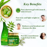 Buy Newish Organic Aloe Vera Gel for Acne, Scars, Glowing & Radiant Skin Treatment, Neem with Tulsi Extracts- Pack of 2 - Purplle