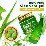 Buy Newish Organic Aloe Vera Gel for Acne, Scars, Glowing & Radiant Skin Treatment, Neem with Tulsi Extracts- Pack of 2 - Purplle