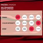Buy Faces Canada No Transfer Matte Liquid Lip Color | Mask Proof | Transfer Proof | Lasts All Day |Enriched with Chamomile Oil | Highly Pigmented | One Stroke Color | Shade - Streakster 3.5 ml - Purplle