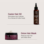 Buy Bombay Shaving Company Onion & Egg Hair Mask and Castor Hair Oil Combo For Men & Women (Set of 2) | Anti Hair Fall Hair Care Treatment 300 gm - Purplle