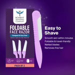 Buy Bombay Shaving Company Foldable Hair Removal Razor For Women (Pack of 3) | Easy Facial Hair Removal at Home | Gentle on Skin - Purplle