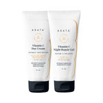 Buy Arata Vitamin CA Protection Combo With Vitamin C Day Cream (50 ML) & Vitamin C Night Repair Gel (50 ML) | With SPF 15+ | Infused With Hyaluronic Acid, Apple, Pomegranate & Cucumber | All Skin Types | All-Natural, Non-Toxic - Purplle