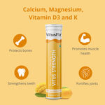 Buy Vitus Strength (Pack of 2)|Calcium, Vitamin D3 with Magnesium & Vitamin K |Strong & Healthy Bones, Joints and Muscles |30 Effervescent Tablets Mango Flavour - Purplle