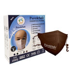 Buy Khadi Essentials Pure&Safe N95 FFP2 Cotton Reusable Face Mask for Men & Women | Stylish with Nose Clip, Comfortable N 95 Highly Breathable | CE, EN, IS Certified & Third Party Tested Pack of 5(Brown) - Purplle