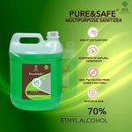 Buy Khadi Essentials Pure&Safe Sanitizer 5 Liter Combo Instant Hand Sanitizer Liquid Spray with Refill Pack 70% Ethyl Alcohol, Neem, Tulsi & Aloe Vera Extracts with Glycerine (5ltr Bottle + 500mL Spray) - Purplle