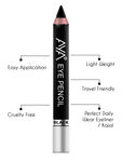 Buy AYA Eye Pencil For Eye Liner / Kajal (Set of 6) - Black, Blue, Brown, Green, Golden, Silver - Purplle