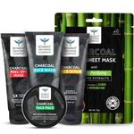 Buy Bombay Shaving Company Charcoal Facial starter Kit | Charcoal Face Wash, Charcoal Scrub, Charcoal Peel-Off Mask, Charcoal Face Pack, Charcoal Sheet Face Mask | Gift Kit for Men - Purplle