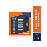 Buy Gillettte Fusion Razor + 4 Catridges + Travel Case Pack - Purplle