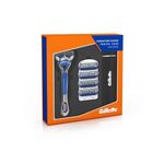 Buy Gillettte Fusion Razor + 4 Catridges + Travel Case Pack - Purplle