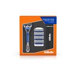 Buy Gillettte Fusion Razor + 4 Catridges + Travel Case Pack - Purplle