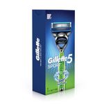 Buy Gillette Sport 5-Blade No Slip Aquagrip Men's Razor + 2 Cartridge - Purplle