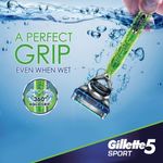 Buy Gillette Sport 5-Blade No Slip Aquagrip Men's Razor + 2 Cartridge - Purplle