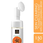 Buy Good Vibes Papaya Skin Clearing Foaming Face Wash with Deep Cleansing Brush (150 ml) - Purplle