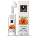 Buy Good Vibes Papaya Skin Clearing Foaming Face Wash with Deep Cleansing Brush (150 ml) - Purplle