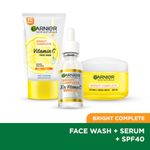 Buy Garnier VITAMIN C Gift Box (Bright Complete Brighgtening Facewash 150g, Bright Complete Vitamin C Serum 30ml, Bright Complete Serum Cream SPF 40 45g, Bright Complete Vitamin C Serum Mask (28g) - Purplle