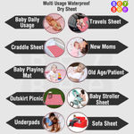 Buy BeyBee Quick Dry Baby Bed Protector Waterproof Sheet - Medium (Peach) - Purplle