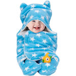 Buy BeyBee® 3 in 1 Baby Blanket Wrapper-Sleeping Bag for New Born Babies (Blue Star) - Purplle