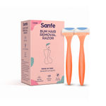 Buy Sanfe Reusable Bum Hair Removing Razor for women Pack of 2 With Pure Vitamin C & Peach Extracts Easy Painless Hair Removal (Multicolor) - Purplle