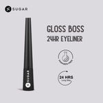Buy SUGAR Cosmetics - Gloss Boss - 24HR Eyeliner - 01 Back In Black (Black Eyeliner) - Glossy Eyeliner With Brush, Smudge Proof, Party-Wear Eye Liner, Lasts Up to 24 hours - Purplle