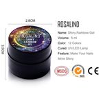 Buy Rosalind 5ml Shiny Rainbow Gel Nail Polish Bright For Glitter Painting Nail Art Design Poly UV Top Base Primer For Manicure (RL-5ML-A512) - Purplle