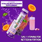 Buy Nutrainix Vitalize Multivitamin Supplement - One daily - 21 vitamins and minerals - Natural Beetroot Extract for Men and Women - 60 Effervescent Tablets - Orange Flavour - Purplle