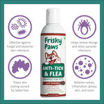 Buy Frisky Paws Anti-Tick & Flea Control Shampoo for Pets Protects Against Ticks, Fleas & Lice. Natural Moisturizing Shampoo to Maintain Overall Skin Health, 200ml (6.76oz) - Purplle