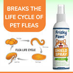Buy Frisky Paws Neem Shield Ticks & Fleas Spray | Treatment and Repellent Spray for Dogs, Puppies, Cats of All Breeds with Neem & Aloe Vera - 200ml - Purplle